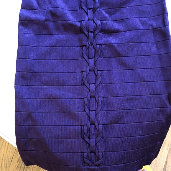 Karen Millen purple body-con midi with braid design on front - Picture 4 of 10